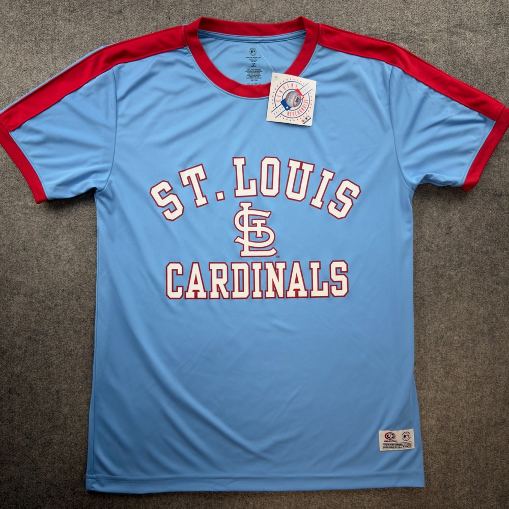 St. Louis Cardinals True Fan Series MLB Baseball Jersey Light Blue Men's Size M